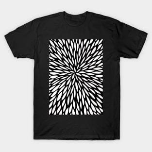 Black and White Burst - Radiating Design - Drawn By Hand T-Shirt